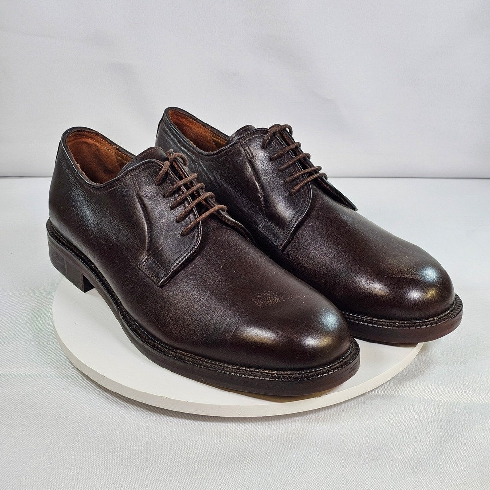 Brooks Brothers Mens 13 D Dark Brown Leather Derby Dress Shoes Italy 20659370